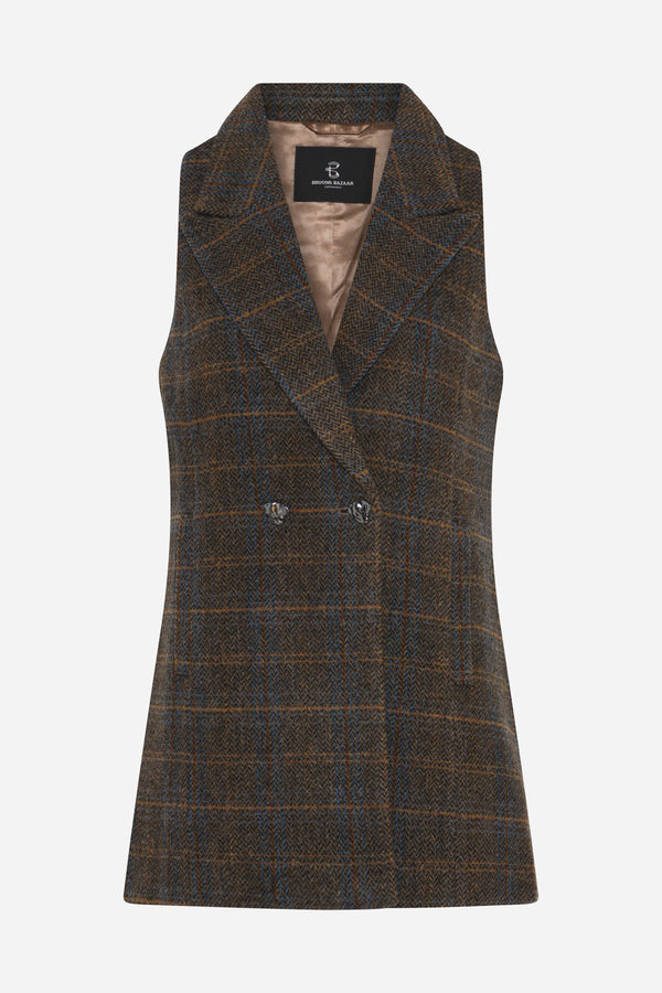AroniaBBLiann vest - Brown Check