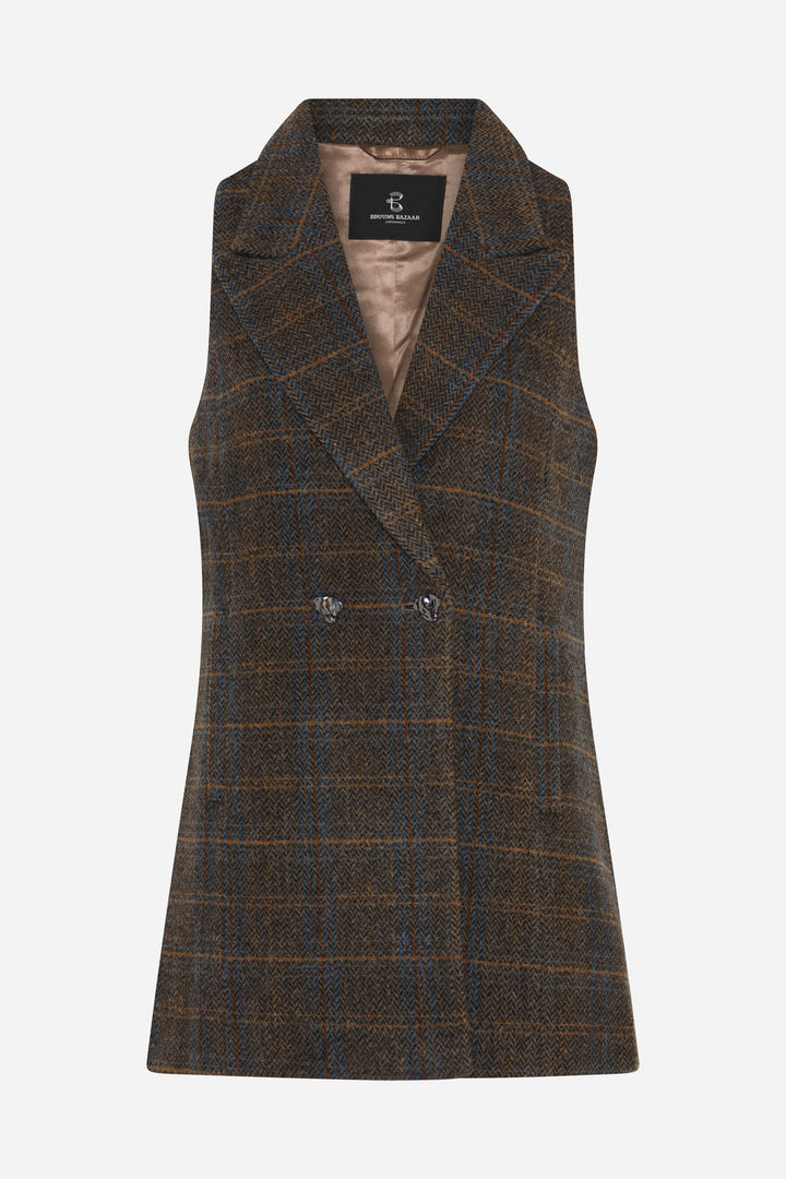 Bruuns Bazaar Women AroniaBBLiann vest Vest Brown Check