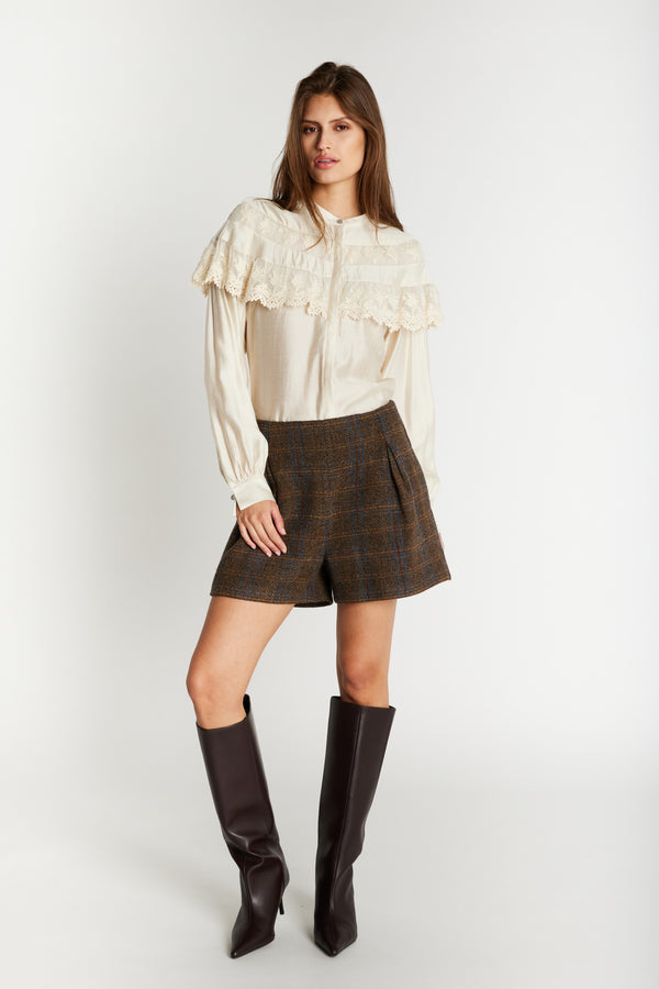 AroniaBBNadino shorts - Brown Check