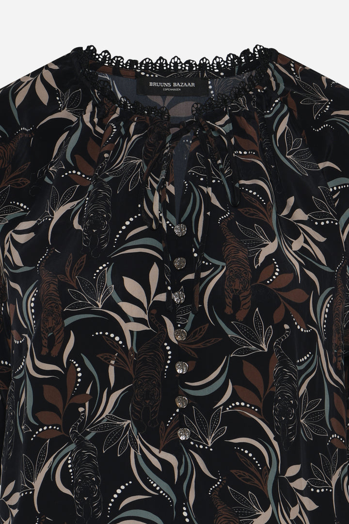 Bruuns Bazaar Women BarcellaBBKarly blouse Bluser Black Tiger