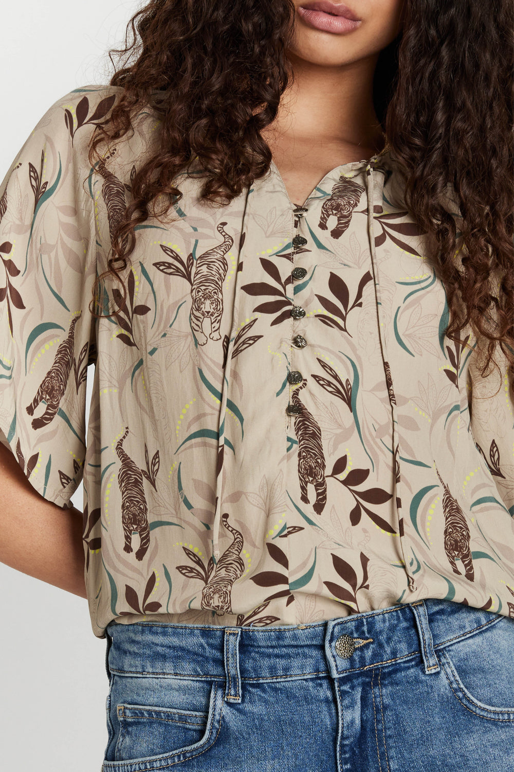 Bruuns Bazaar Women BarcellaBBKarly blouse Bluser Vanilla Tiger