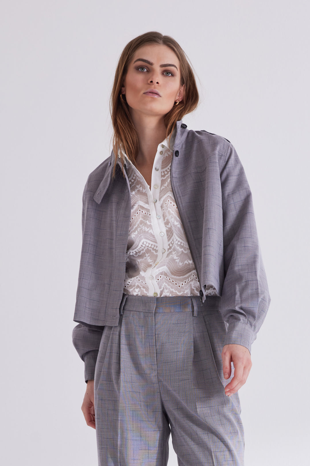 Bruuns Bazaar Women BayBBGinea jakke Blazer Grey Check