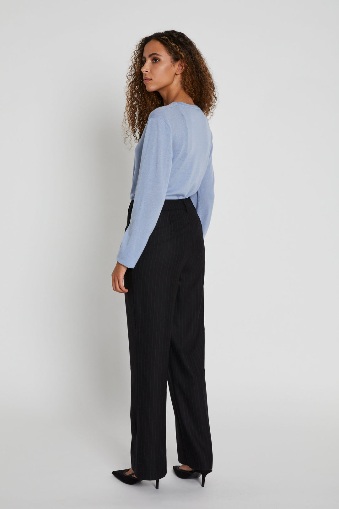 Bruuns Bazaar Women BillBBEleza pants Bukser Black pinstripe