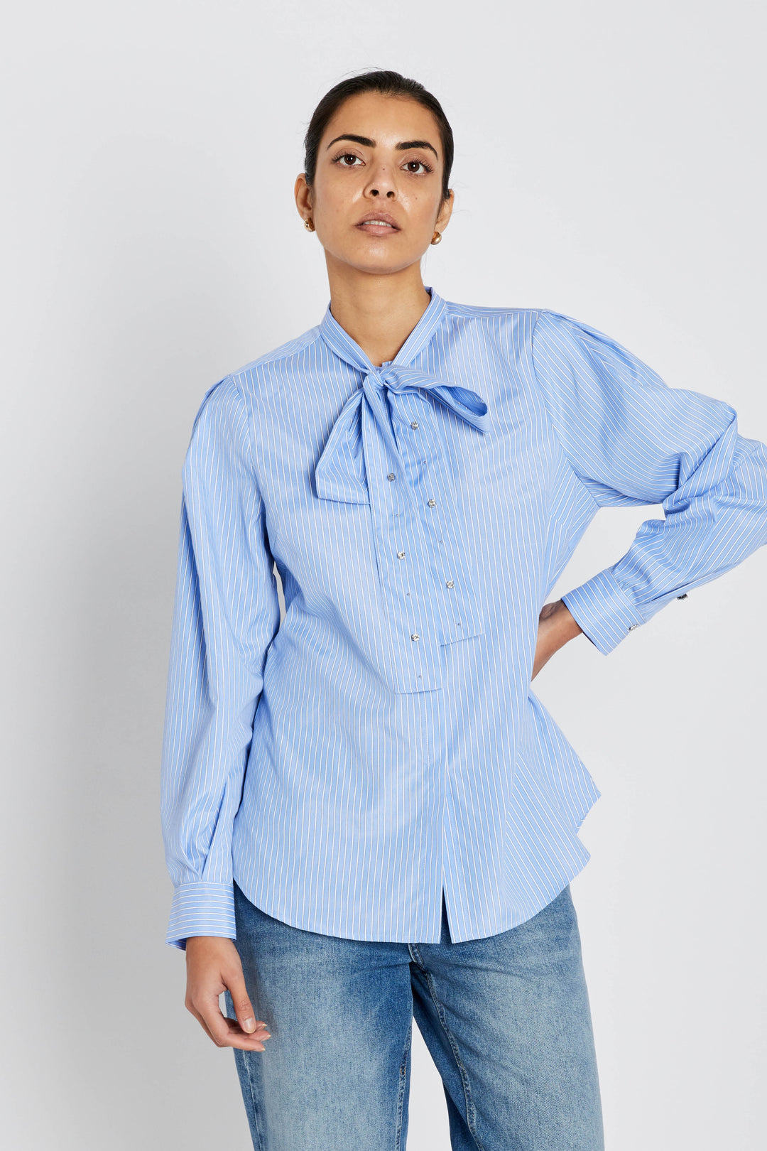 Bruuns Bazaar Women BorassusBBElza skjorte Skjorter Light blue stripe