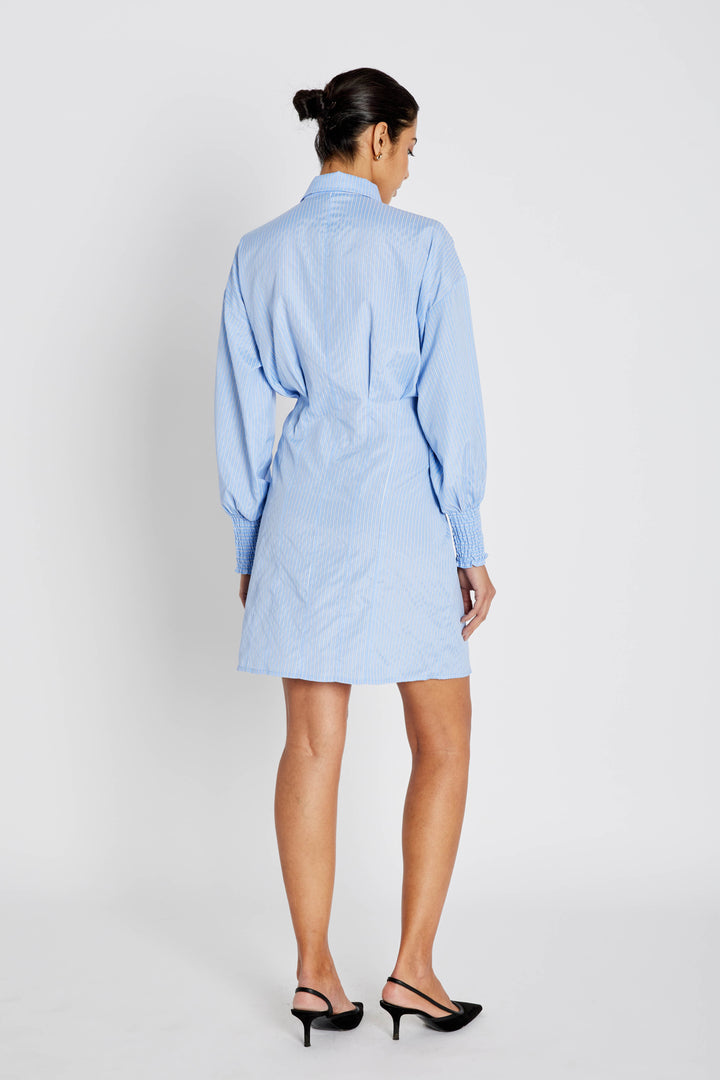 Bruuns Bazaar Women BorassusBBLinne kjole Kjoler Light blue stripe