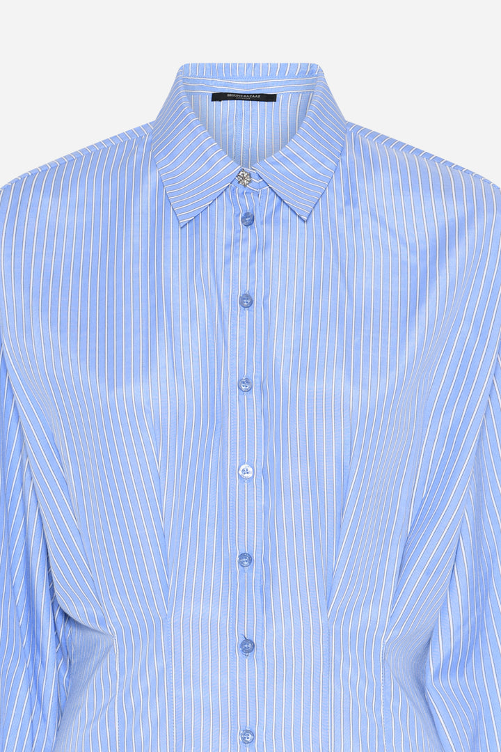 Bruuns Bazaar Women BorassusBBLinne kjole Kjoler Light blue stripe