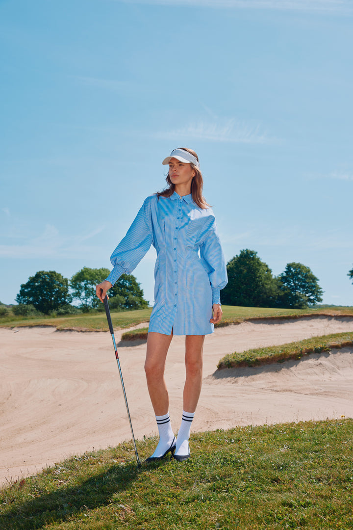 Bruuns Bazaar Women BorassusBBLinne kjole Kjoler Light blue stripe