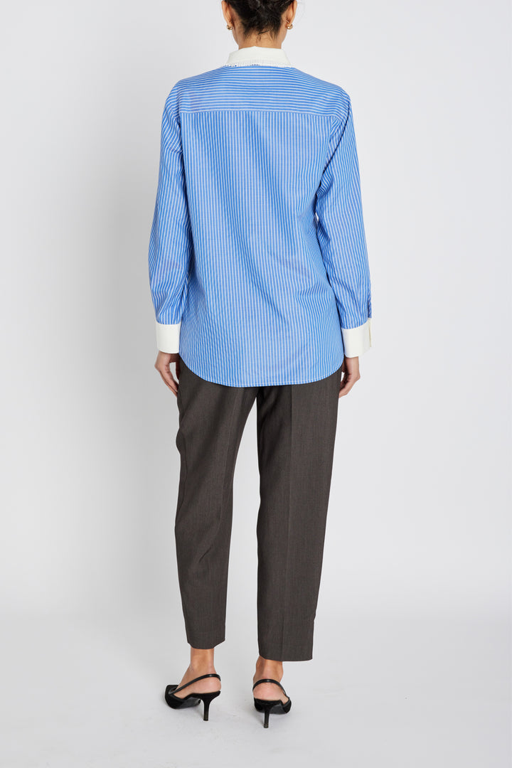 Bruuns Bazaar Women BorassusBBZiana skjorte Skjorter Dark blue Stripe