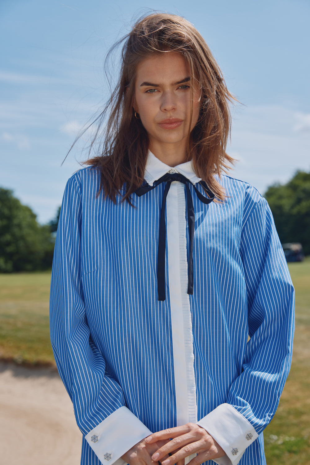 Bruuns Bazaar Women BorassusBBZiana skjorte Skjorter Dark blue Stripe