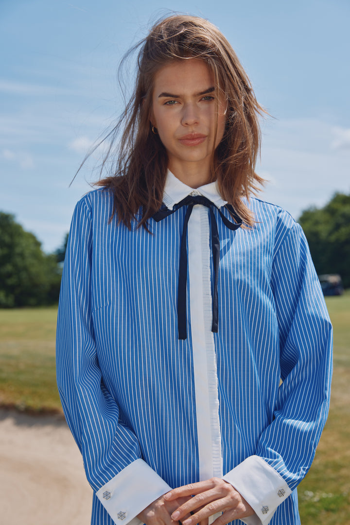 Bruuns Bazaar Women BorassusBBZiana skjorte Skjorter Dark blue Stripe