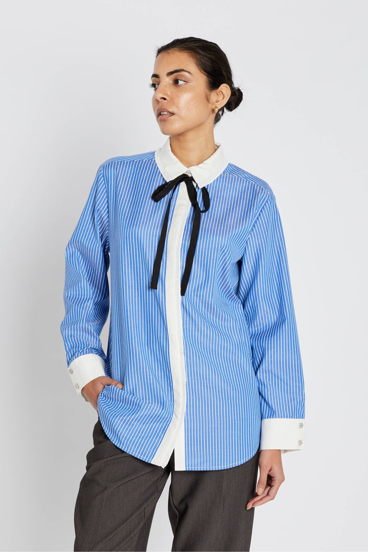 Bruuns Bazaar Women BorassusBBZiana skjorte Skjorter Dark blue Stripe