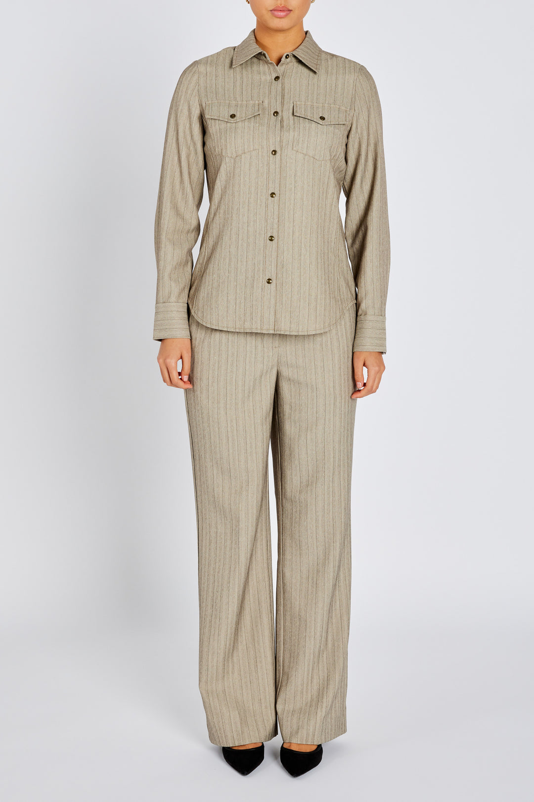 Bruuns Bazaar Women BoxelderBBFuju skjorte Skjorter Pinstripe w sequins