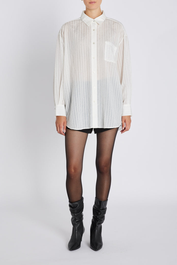 Bruuns Bazaar Women CalceoBBLowisa skjorte Skjorter White cream stripe