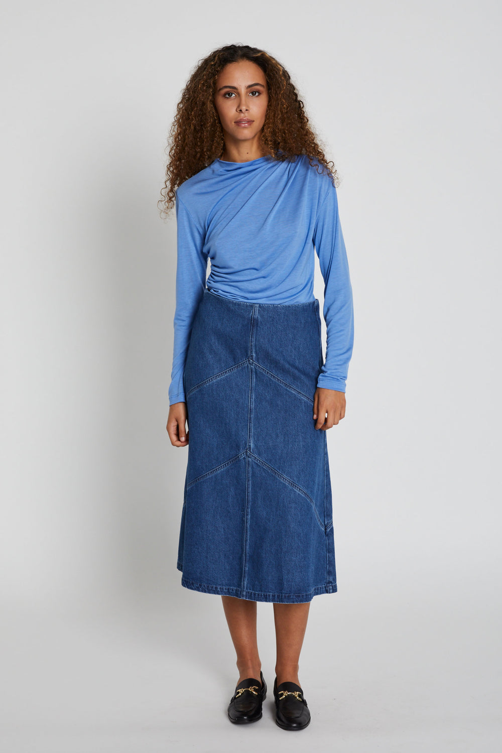 Bruuns Bazaar Women CanaBBEleen nederdel Skirt Dark Blue denim