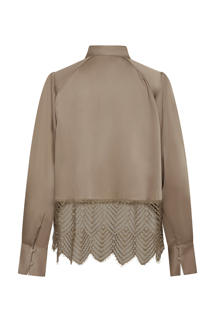 Bruuns Bazaar Women CedarsBBChatrina blouse Bluser Roasted Grey Khaki