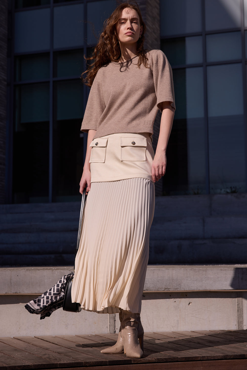 Bruuns Bazaar Women ChalinaBBAndra strik Strik Sand Melange