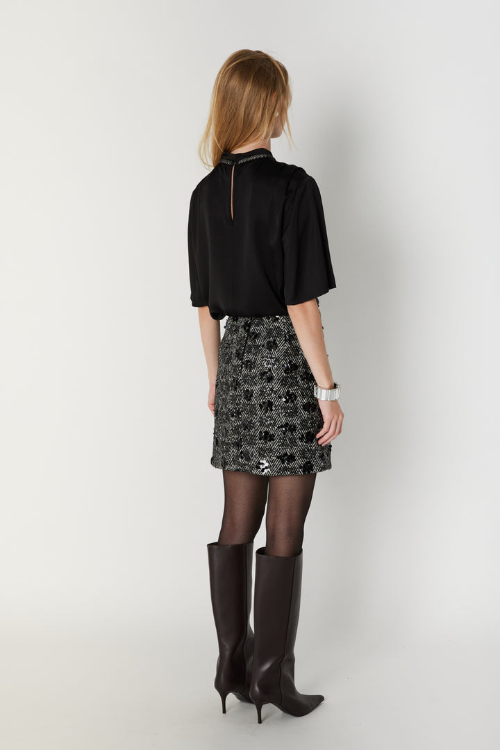 Bruuns Bazaar Women ChamaeBBSanna nederdel Nederdele Black w white