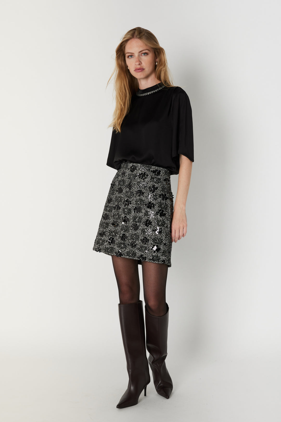 Bruuns Bazaar Women ChamaeBBSanna nederdel Nederdele Black w white