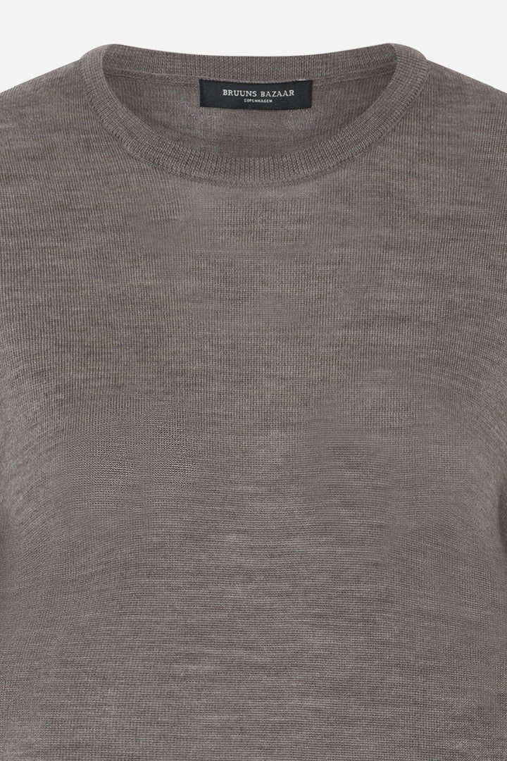 Bruuns Bazaar Women CharleneBB Round Neck Strik Concrete melange