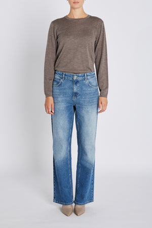 Bruuns Bazaar Women CharleneBB Round Neck Strik Concrete melange