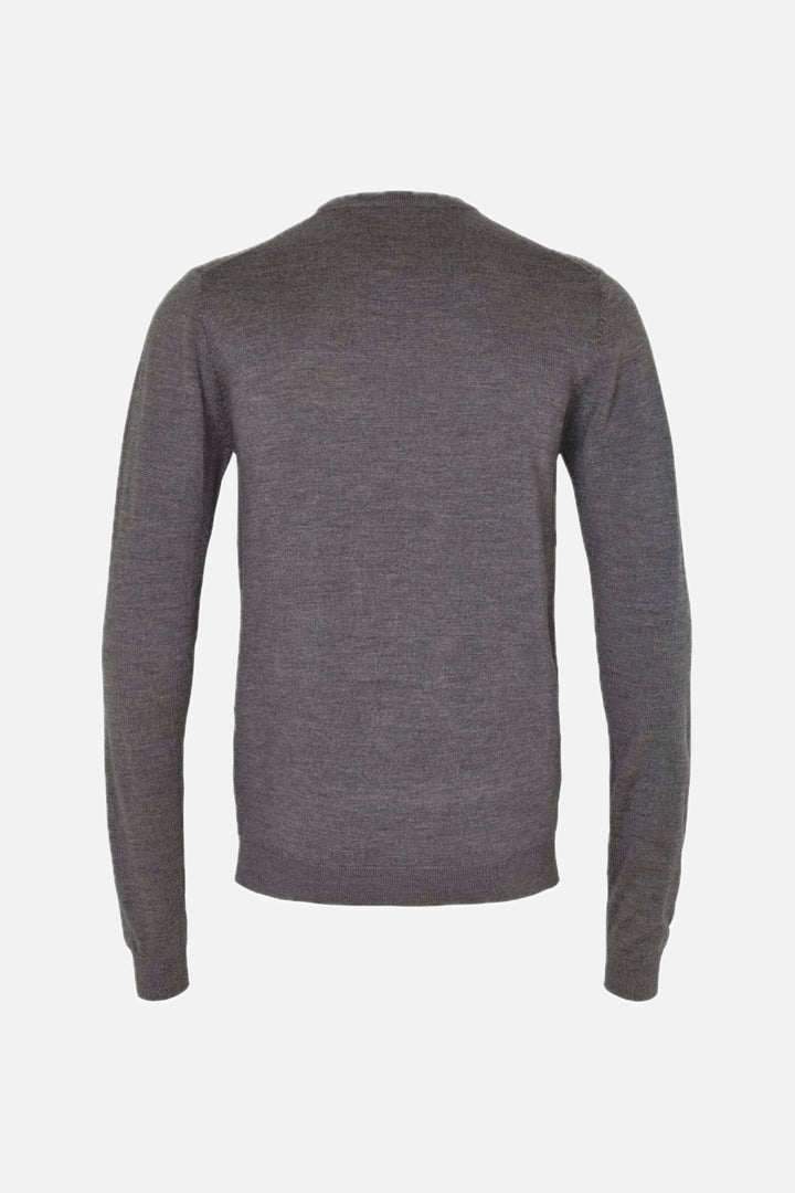 Bruuns Bazaar Men CharlesBB Crew Neck Strik Mid grey mel