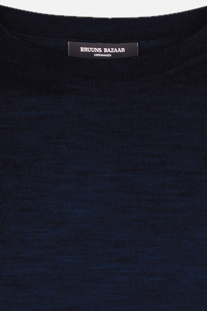 Bruuns Bazaar Men CharlesBB Crew Neck Strik Navy