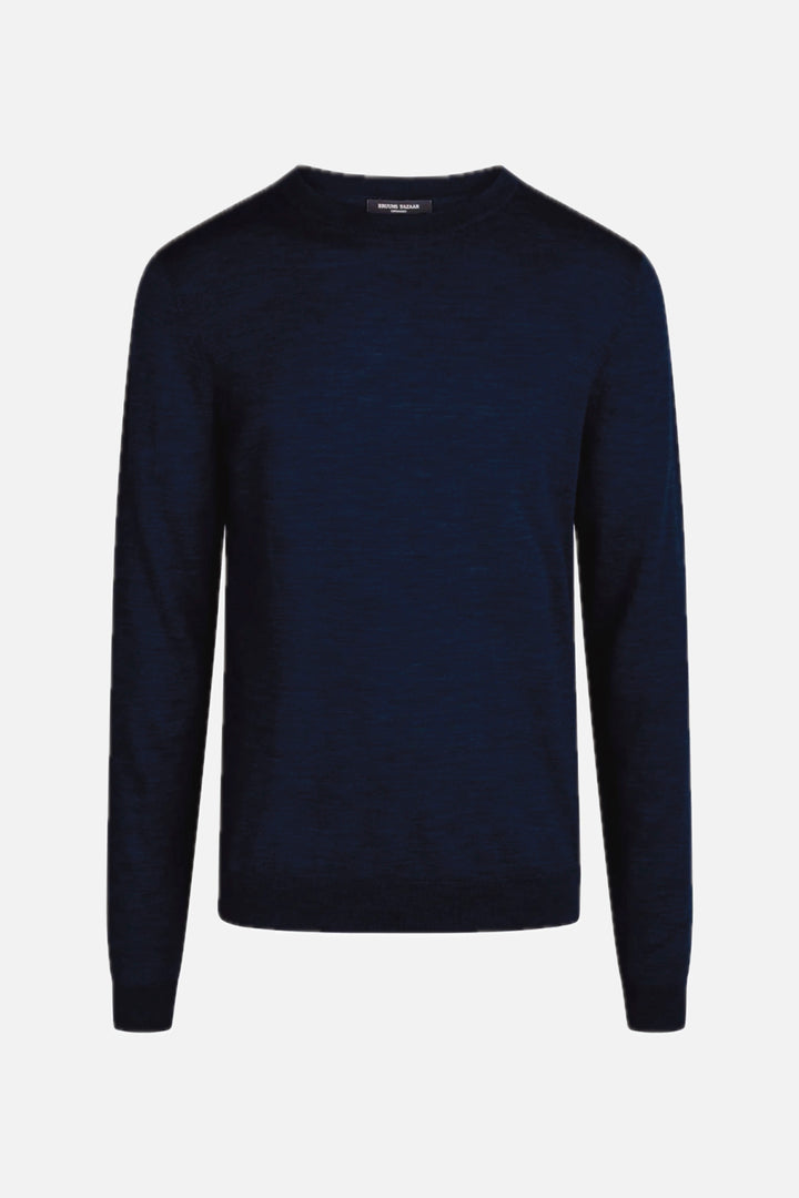 Bruuns Bazaar Men CharlesBB Crew Neck Strik Navy