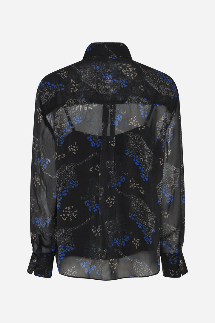 Bruuns Bazaar Women ChionoBBAgata skjorte Skjorter Black Blue leopard print