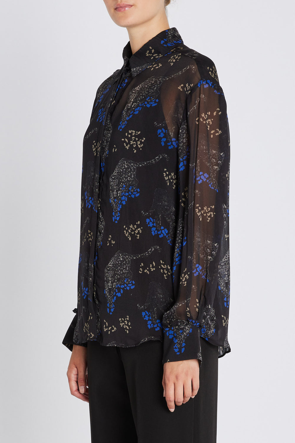 Bruuns Bazaar Women ChionoBBAgata skjorte Skjorter Black Blue leopard print