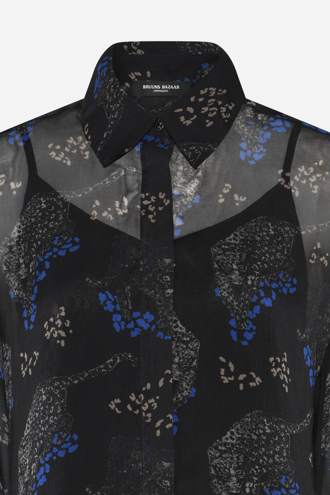 Bruuns Bazaar Women ChionoBBAgata skjorte Skjorter Black Blue leopard print