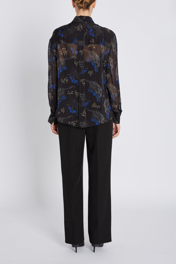 Bruuns Bazaar Women ChionoBBAgata skjorte Skjorter Black Blue leopard print