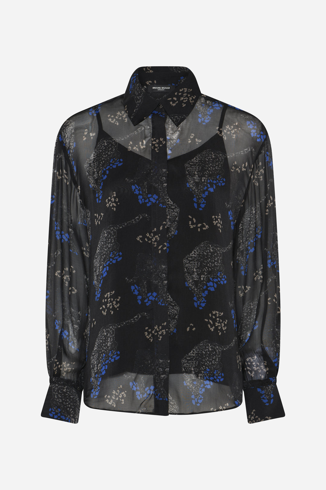 Bruuns Bazaar Women ChionoBBAgata skjorte Skjorter Black Blue leopard print