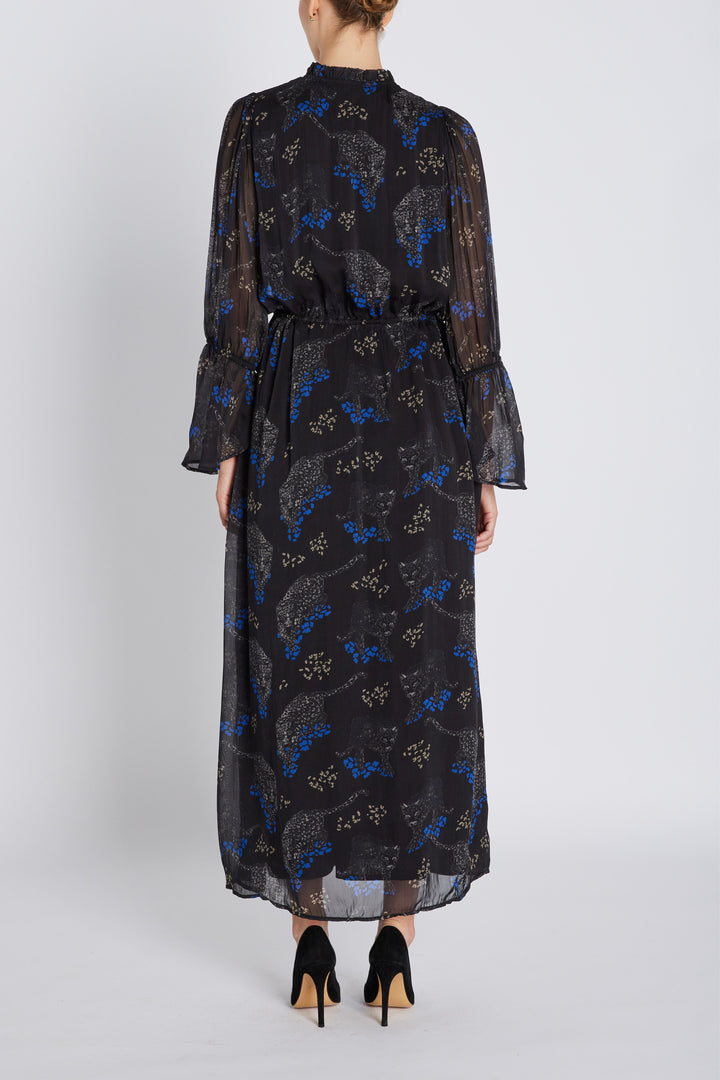 Bruuns Bazaar Women ChionoBBLissa kjole Kjoler Black Blue leopard print