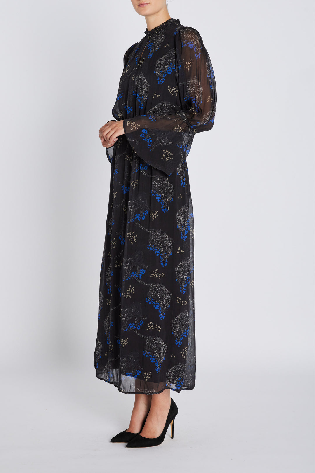 Bruuns Bazaar Women ChionoBBLissa kjole Kjoler Black Blue leopard print