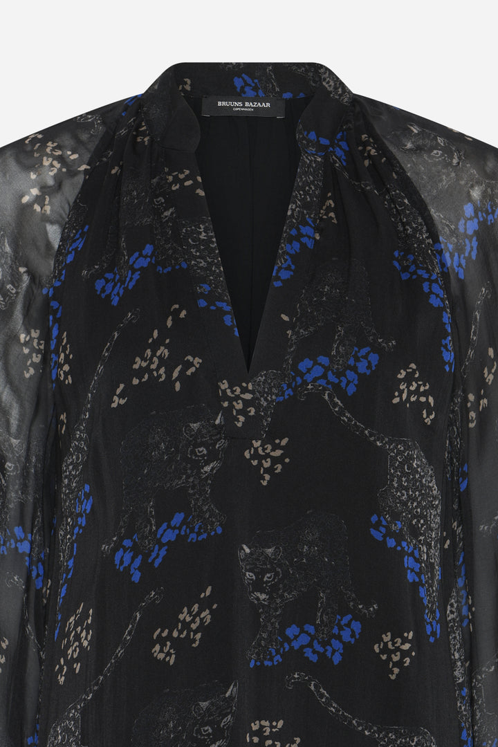 Bruuns Bazaar Women ChionoBBWendisa kjole Kjoler Black Blue leopard print
