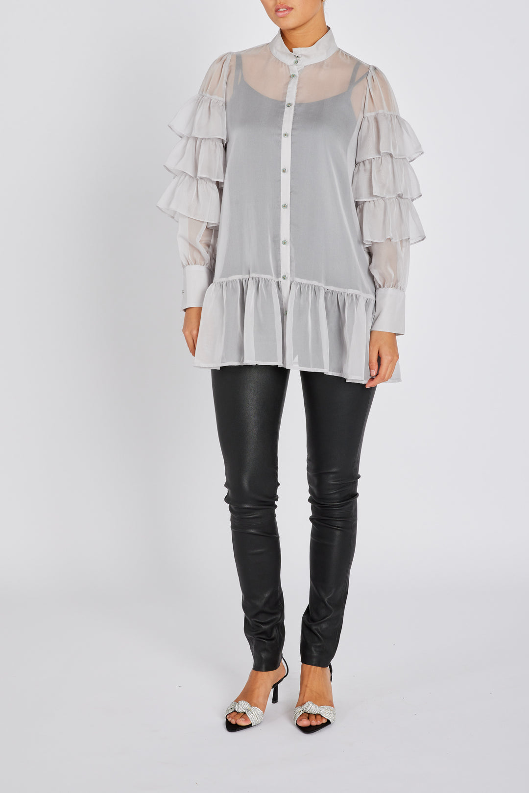 Bruuns Bazaar Women CoakumBBViri lang skjorte Skjorter Light Grey