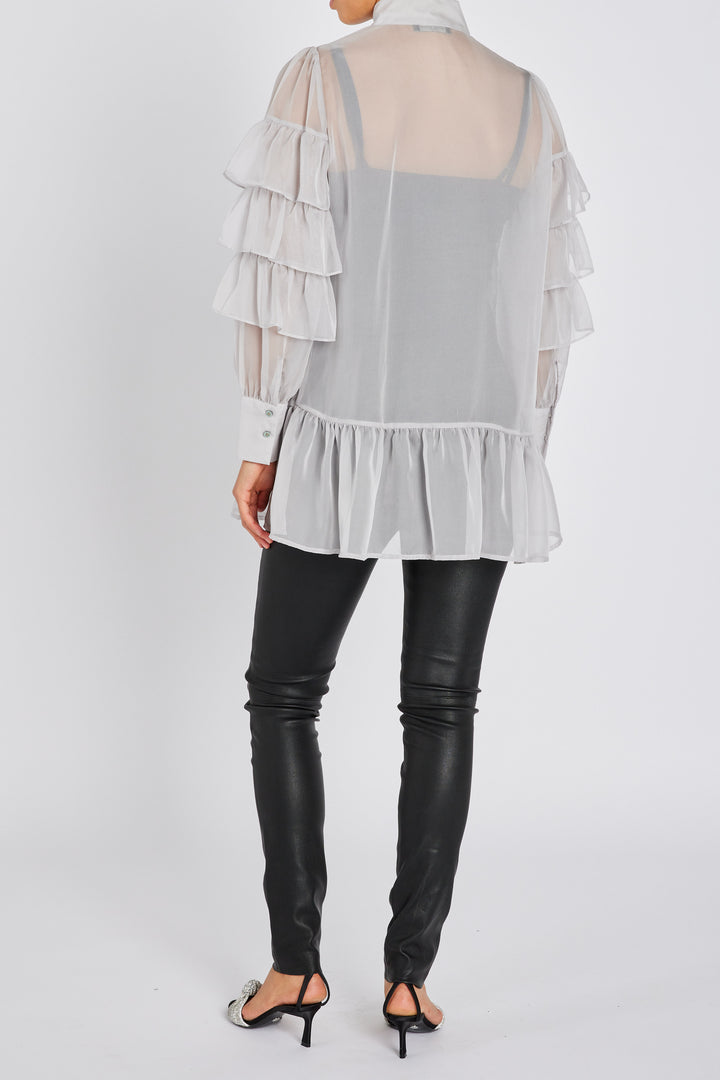 Bruuns Bazaar Women CoakumBBViri lang skjorte Skjorter Light Grey