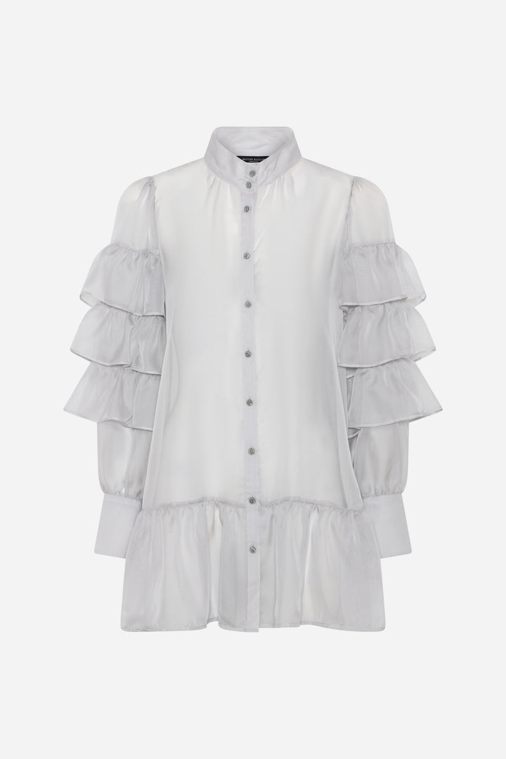 Bruuns Bazaar Women CoakumBBViri lang skjorte Skjorter Light Grey