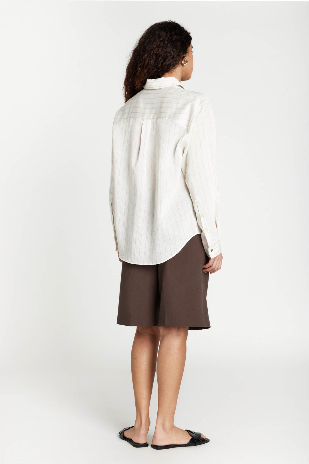 Bruuns Bazaar Women CoccoBBAgatah shirt Skjorter Snow white with black stripe