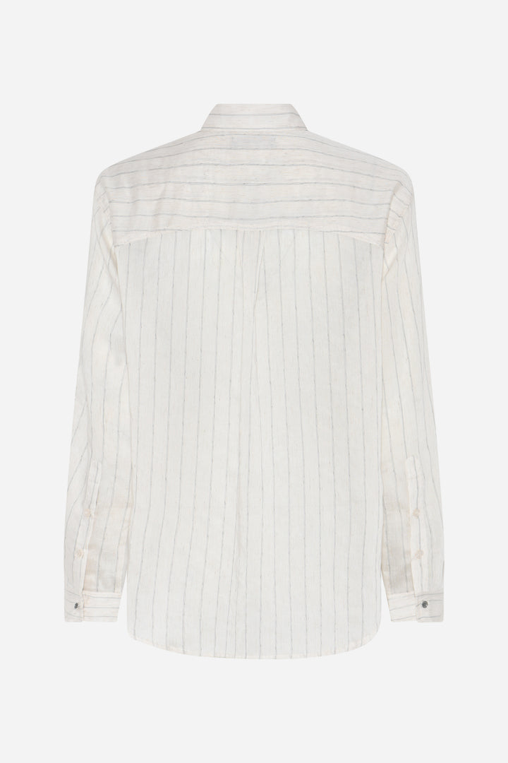 Bruuns Bazaar Women CoccoBBAgatah shirt Skjorter Snow white with black stripe