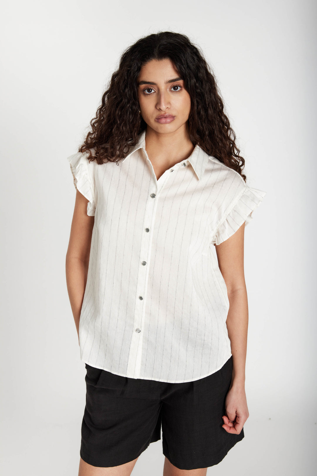 Bruuns Bazaar Women CoccoBBBilla shirt Skjorter Snow white with black stripe