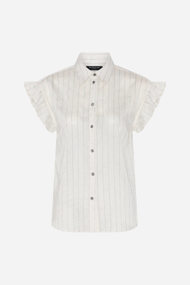 Bruuns Bazaar Women CoccoBBBilla shirt Skjorter Snow white with black stripe
