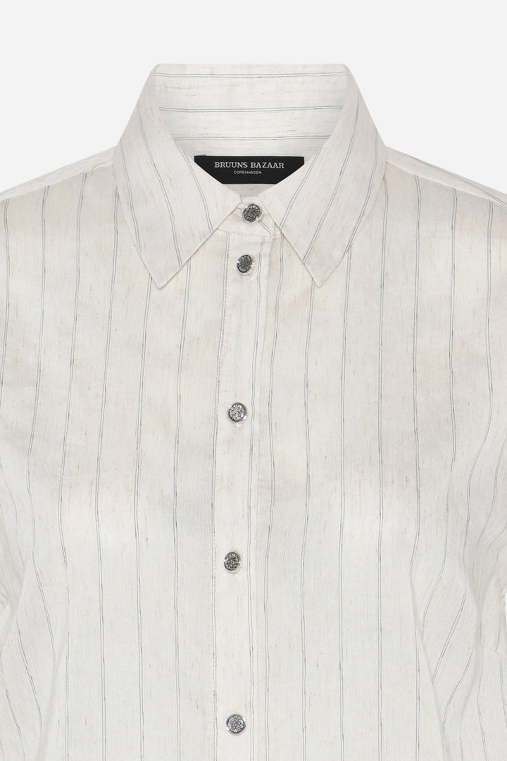 Bruuns Bazaar Women CoccoBBBilla shirt Skjorter Snow white with black stripe