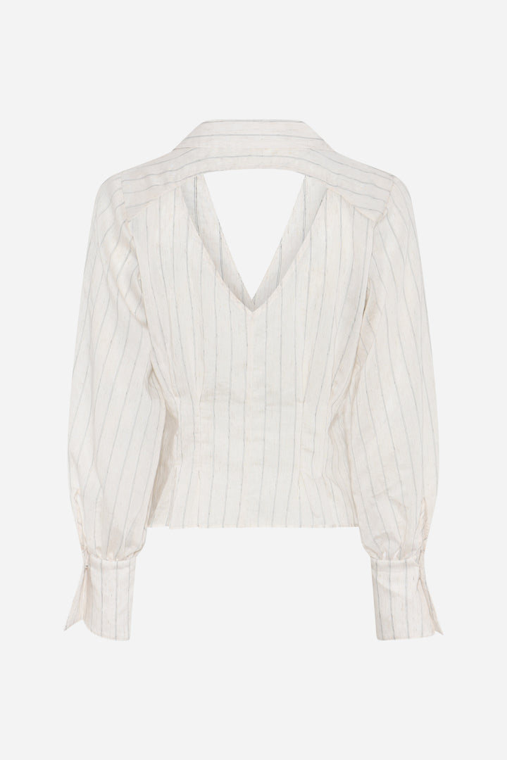 Bruuns Bazaar Women CoccoBBViona shirt Skjorter Snow white with black stripe