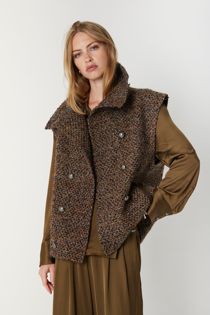 Bruuns Bazaar Women ColpoBBLitas vest Vest Brown Melange