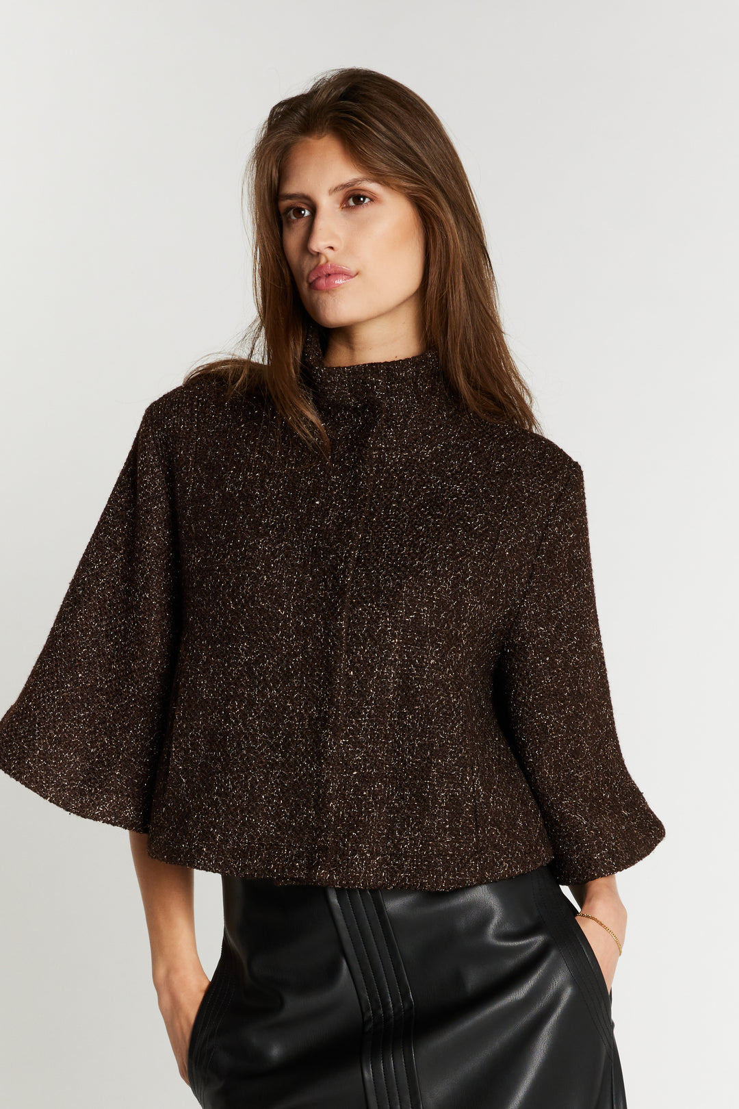 Bruuns Bazaar Women CryosaBBCara kappe Blazere Dark Brown
