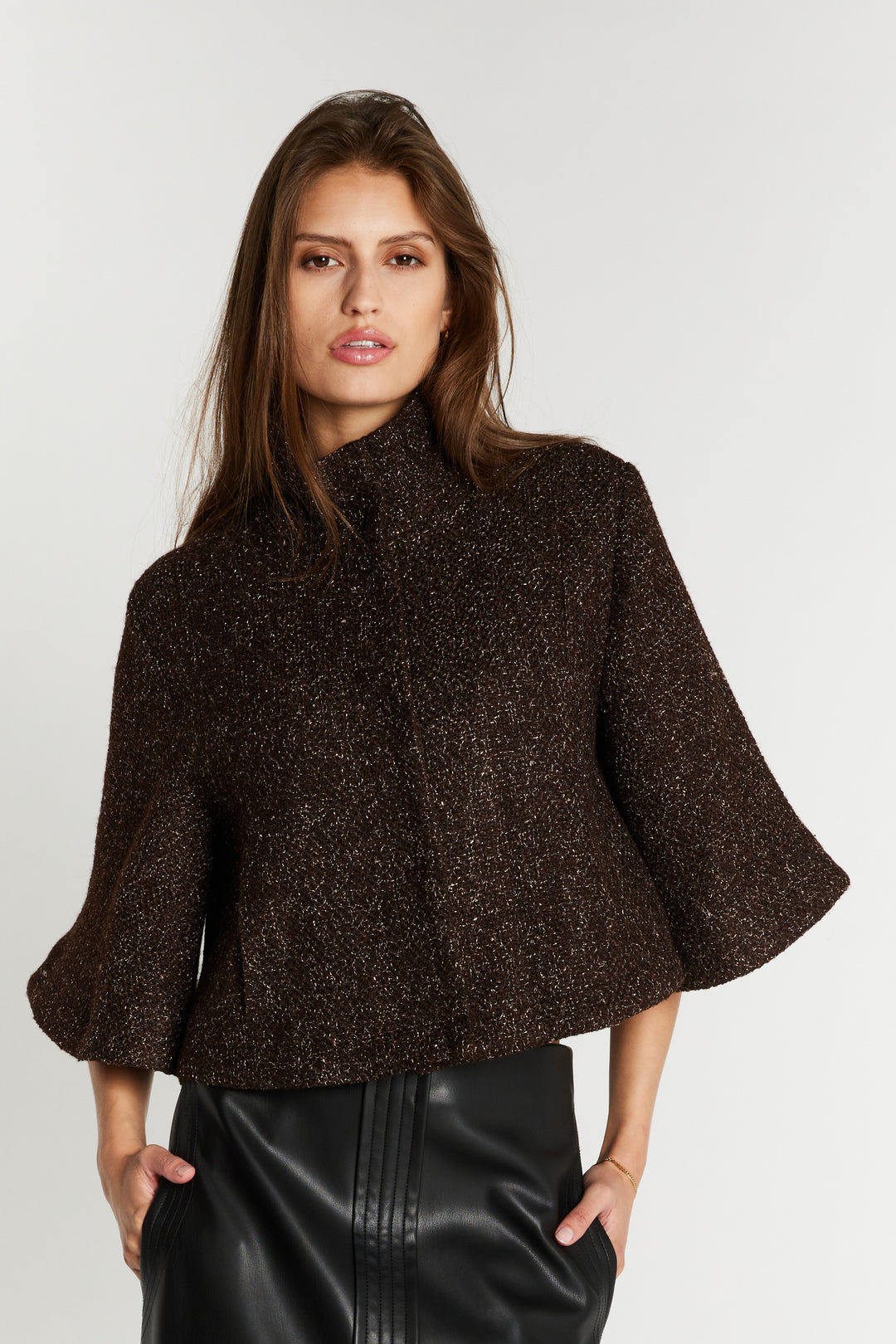 Bruuns Bazaar Women CryosaBBCara kappe Blazere Dark Brown