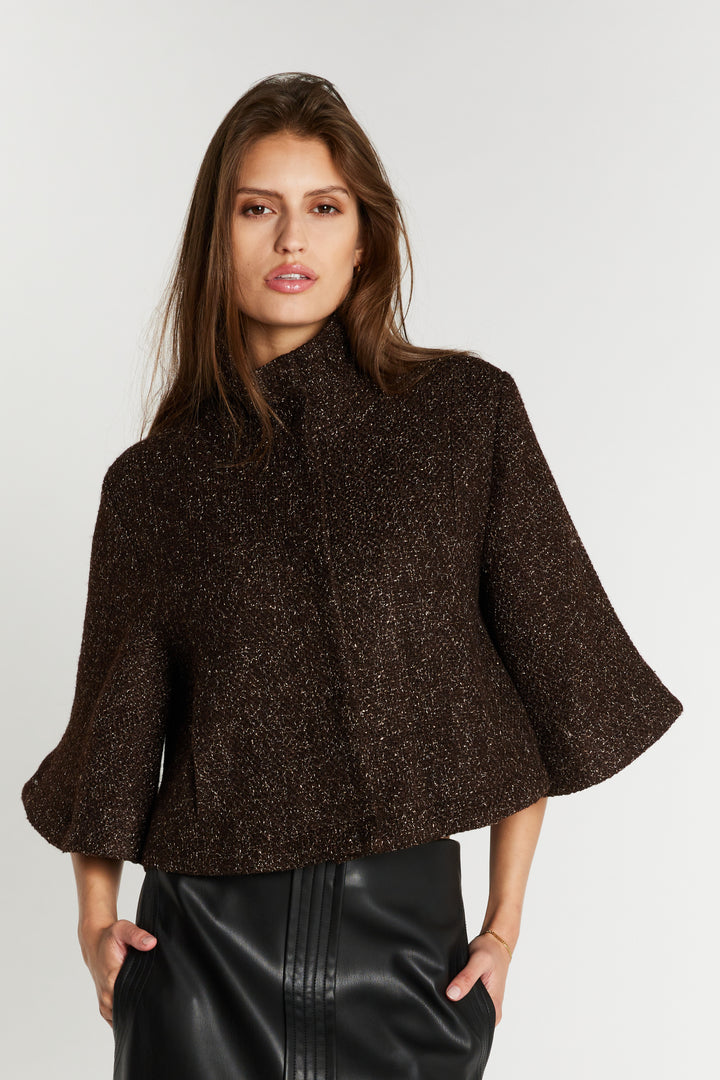 Bruuns Bazaar Women CryosaBBCara kappe Blazere Dark Brown