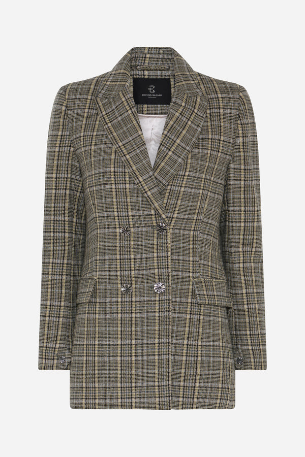 DaisieBBLindi blazer - Green Check