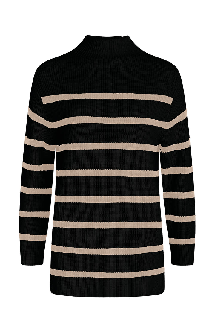 BZR DaytonBZKylie knit Strik Black w. sand stripe